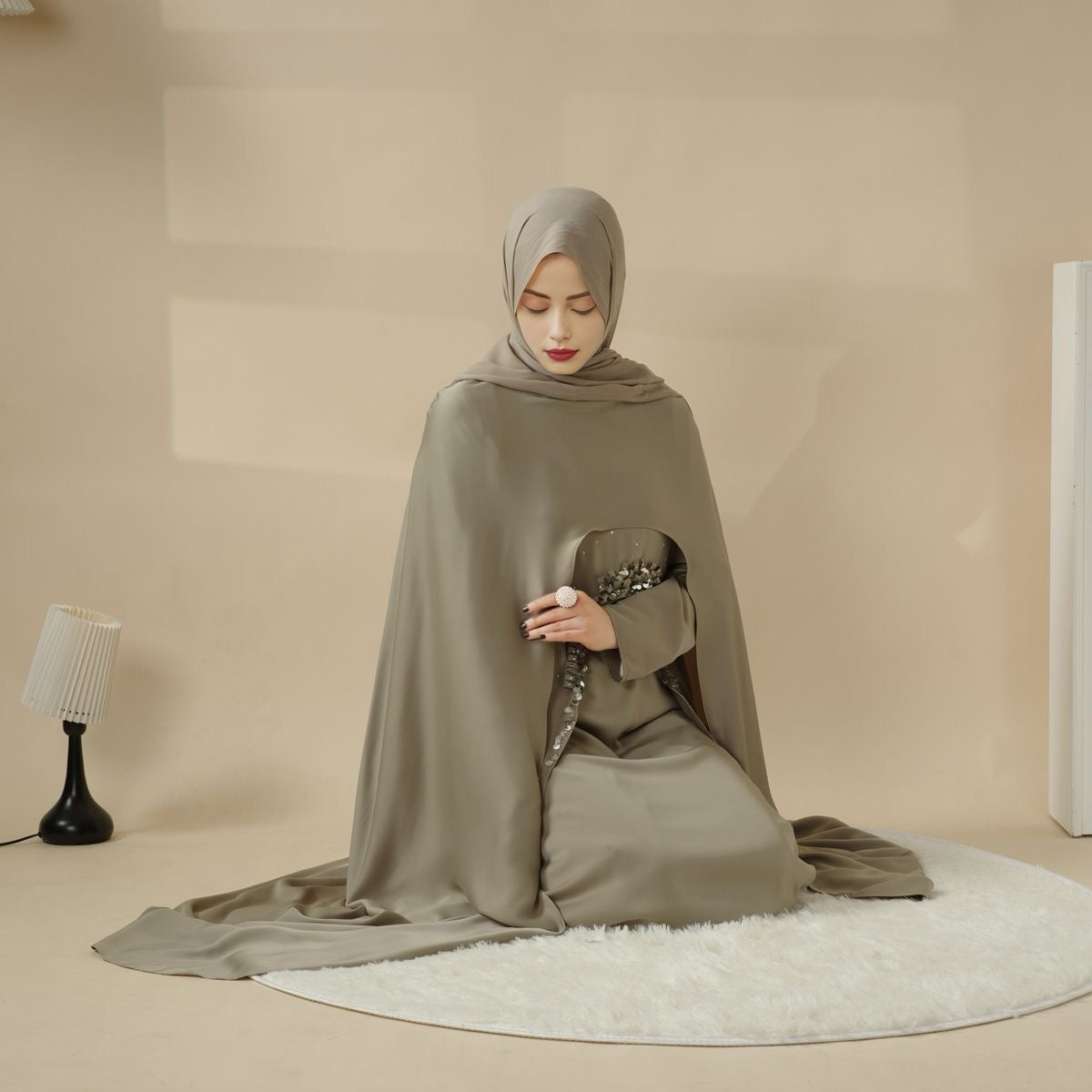 Abaya with Cape and Elegant Details