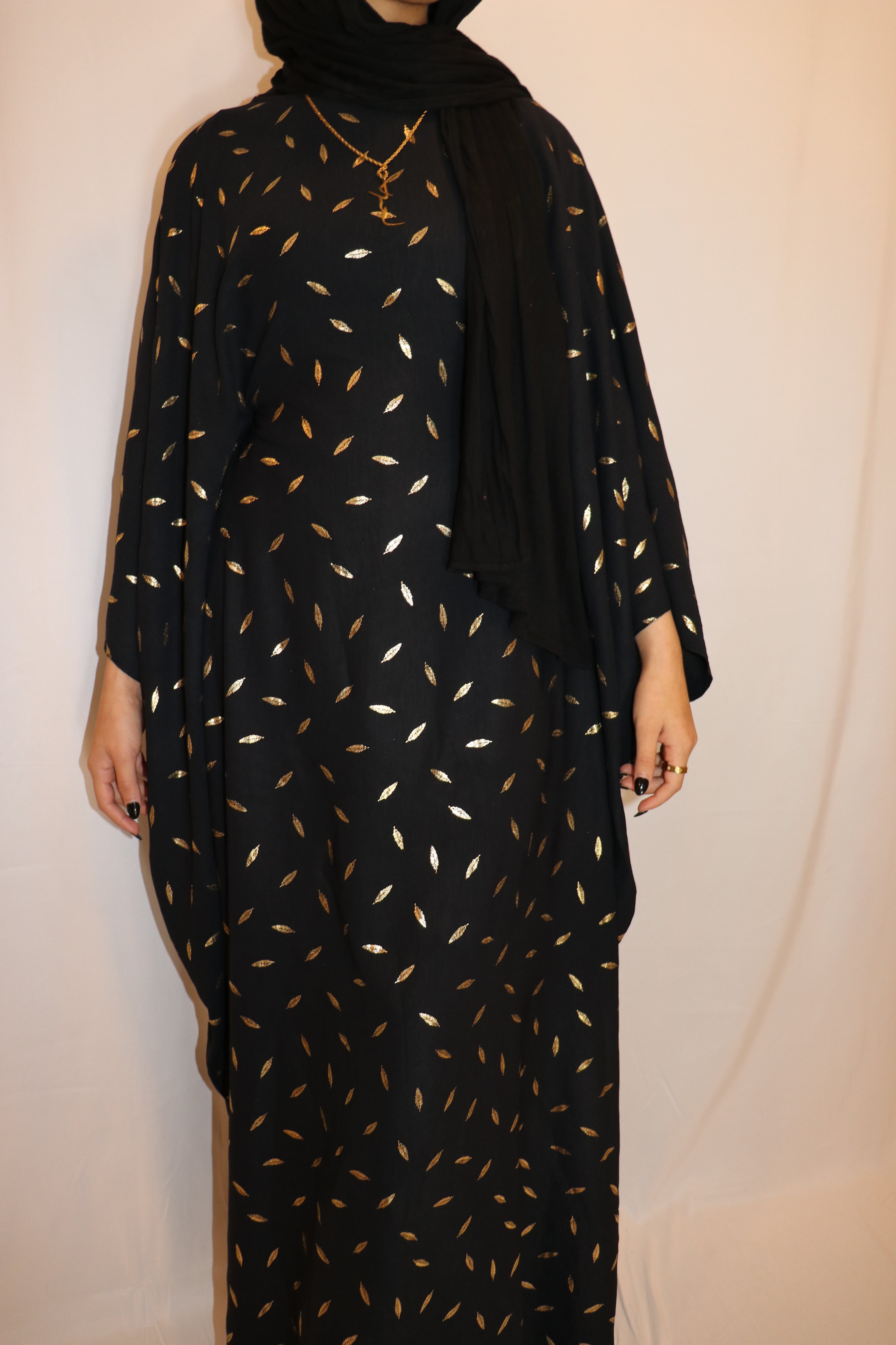 Habiba Gold Accented Abaya