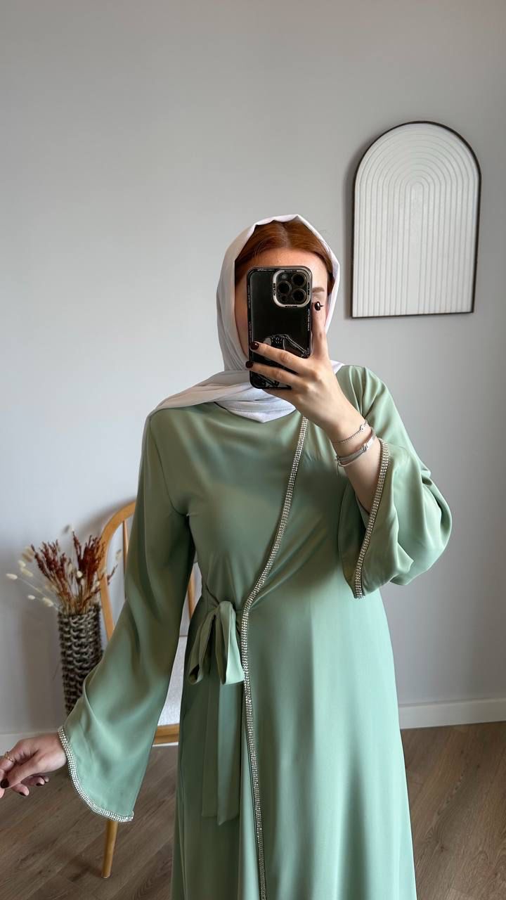 Abaya Lina - Mint Grace Wrap