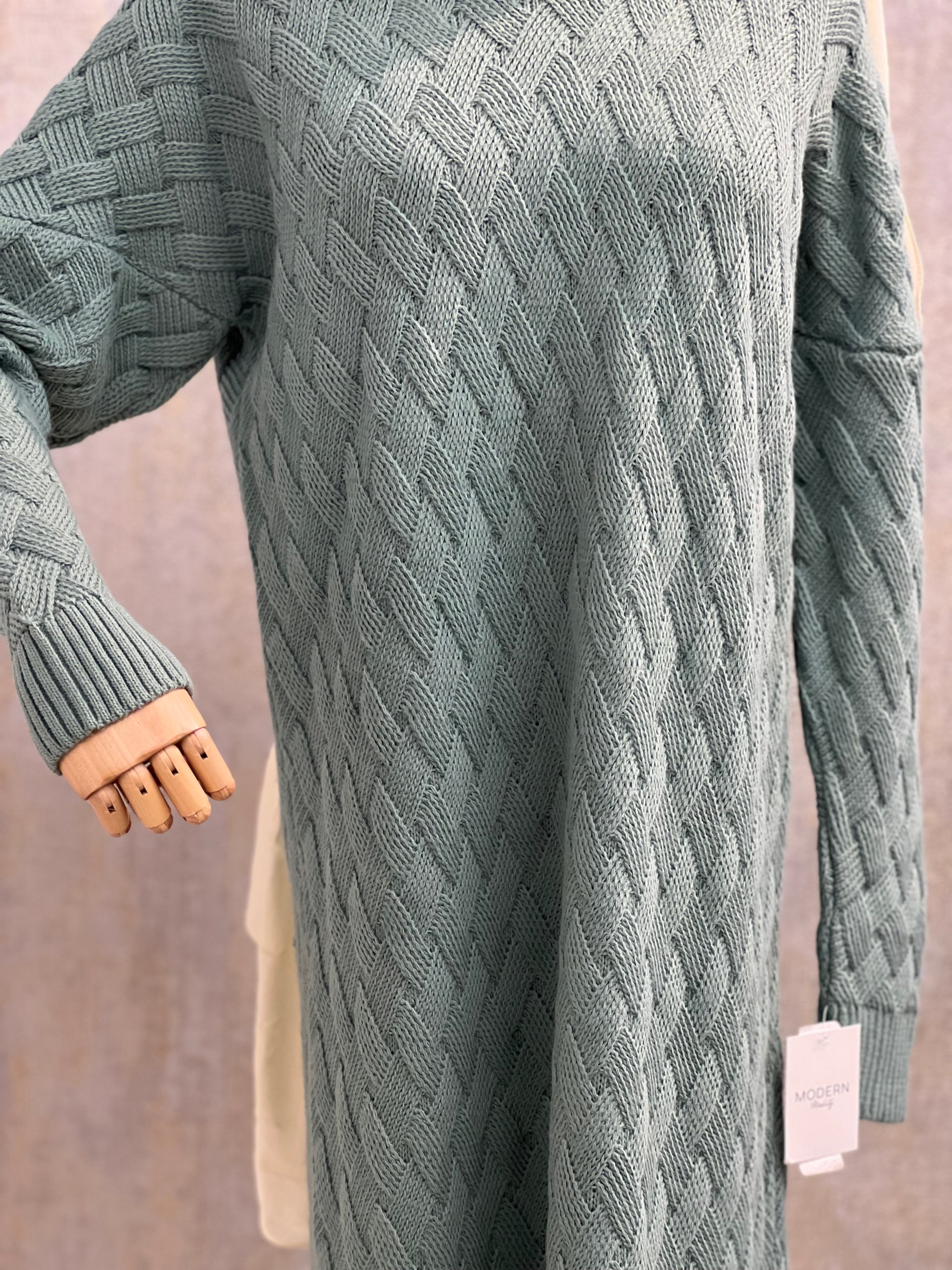 Charcoal Cable Knit Dress