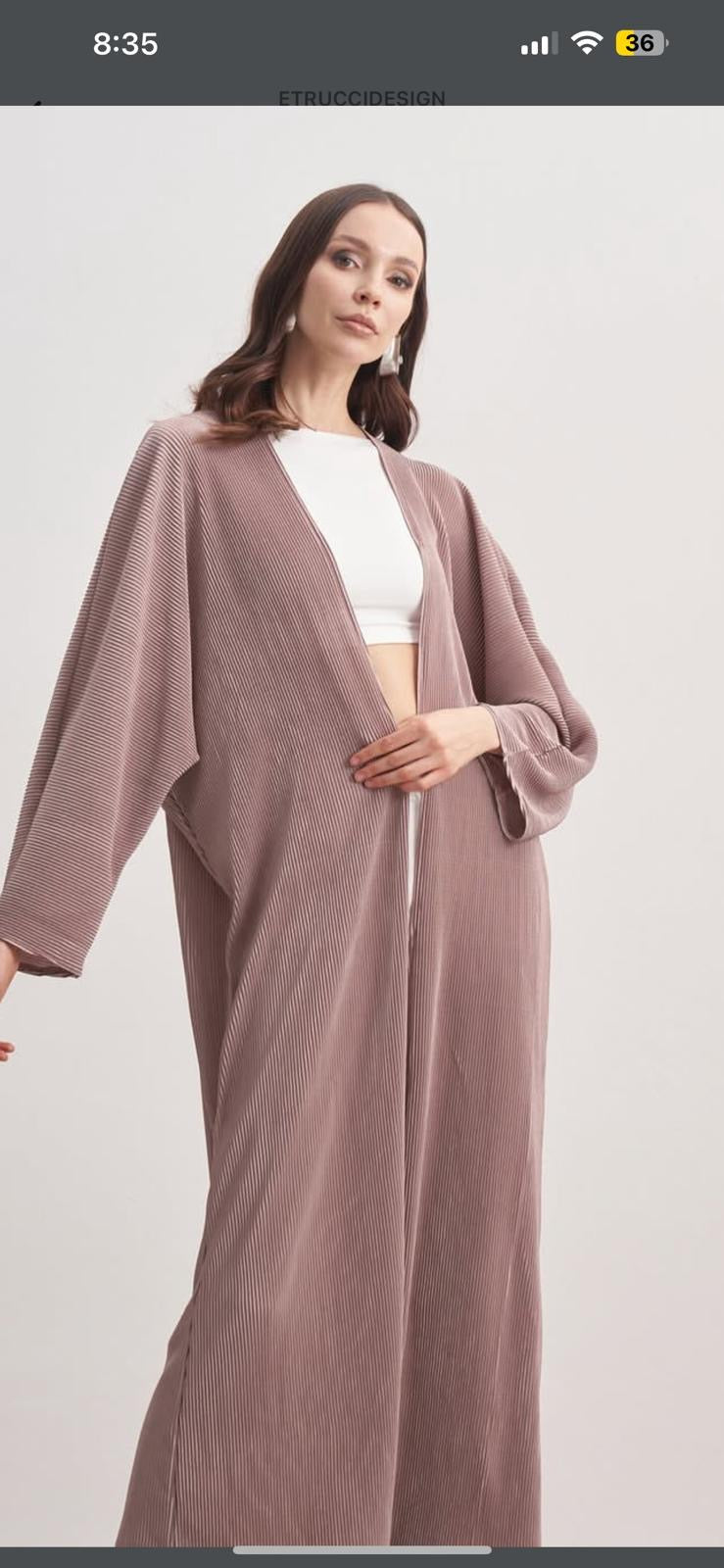 Modern Mauve Ribbed Abaya
