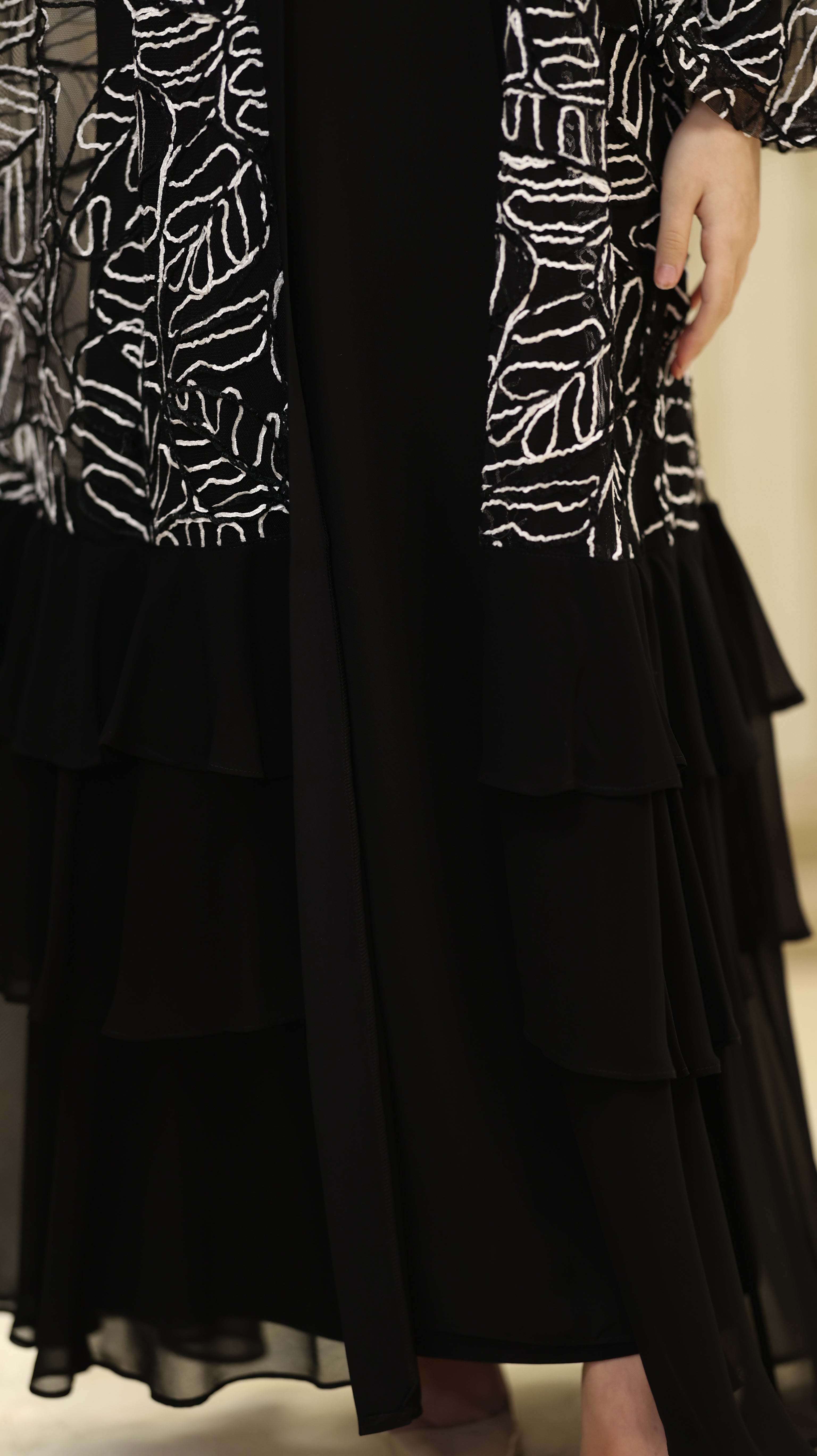 Noir Blossom Abaya