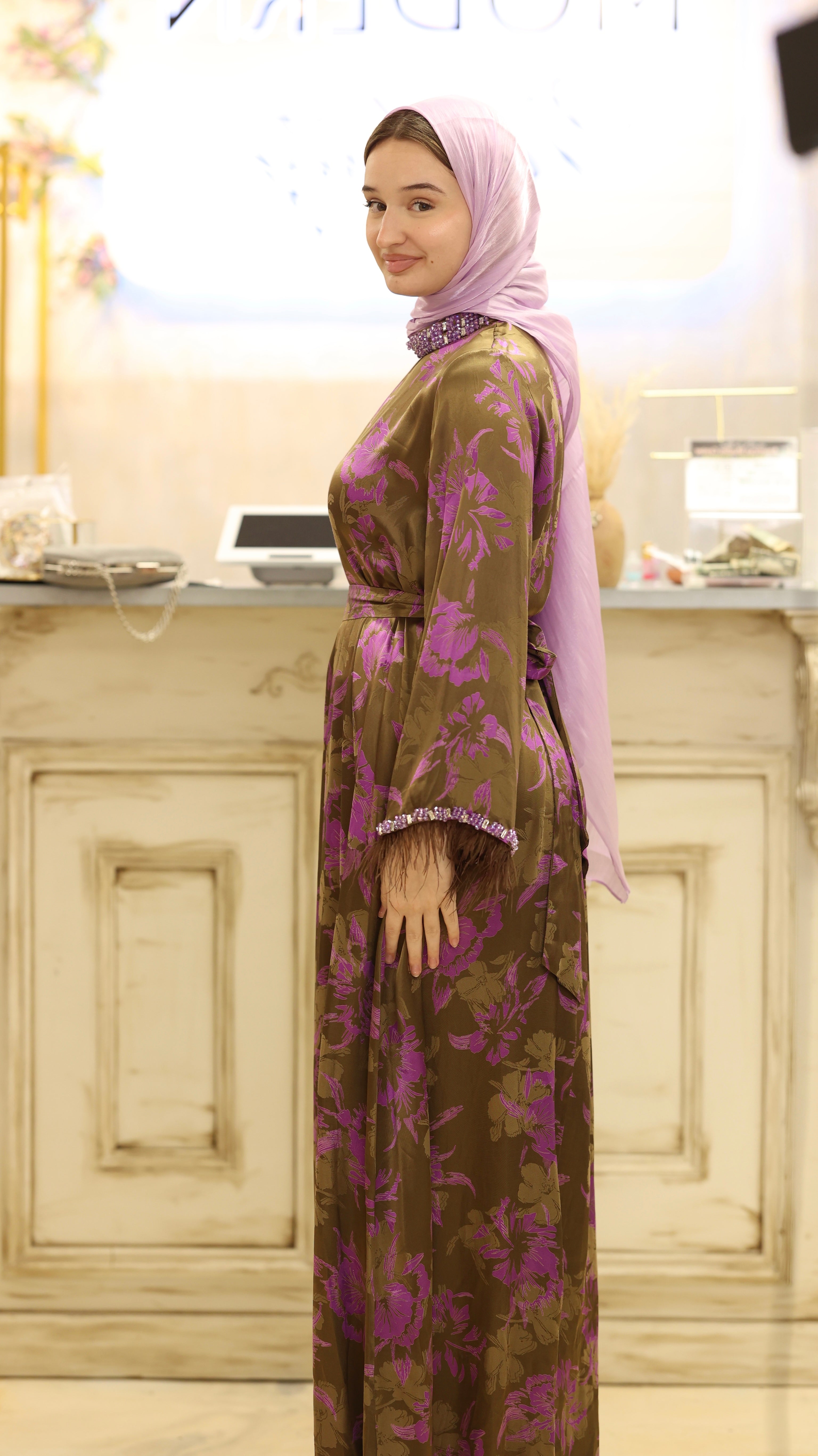 Lilac Bloom Abaya
