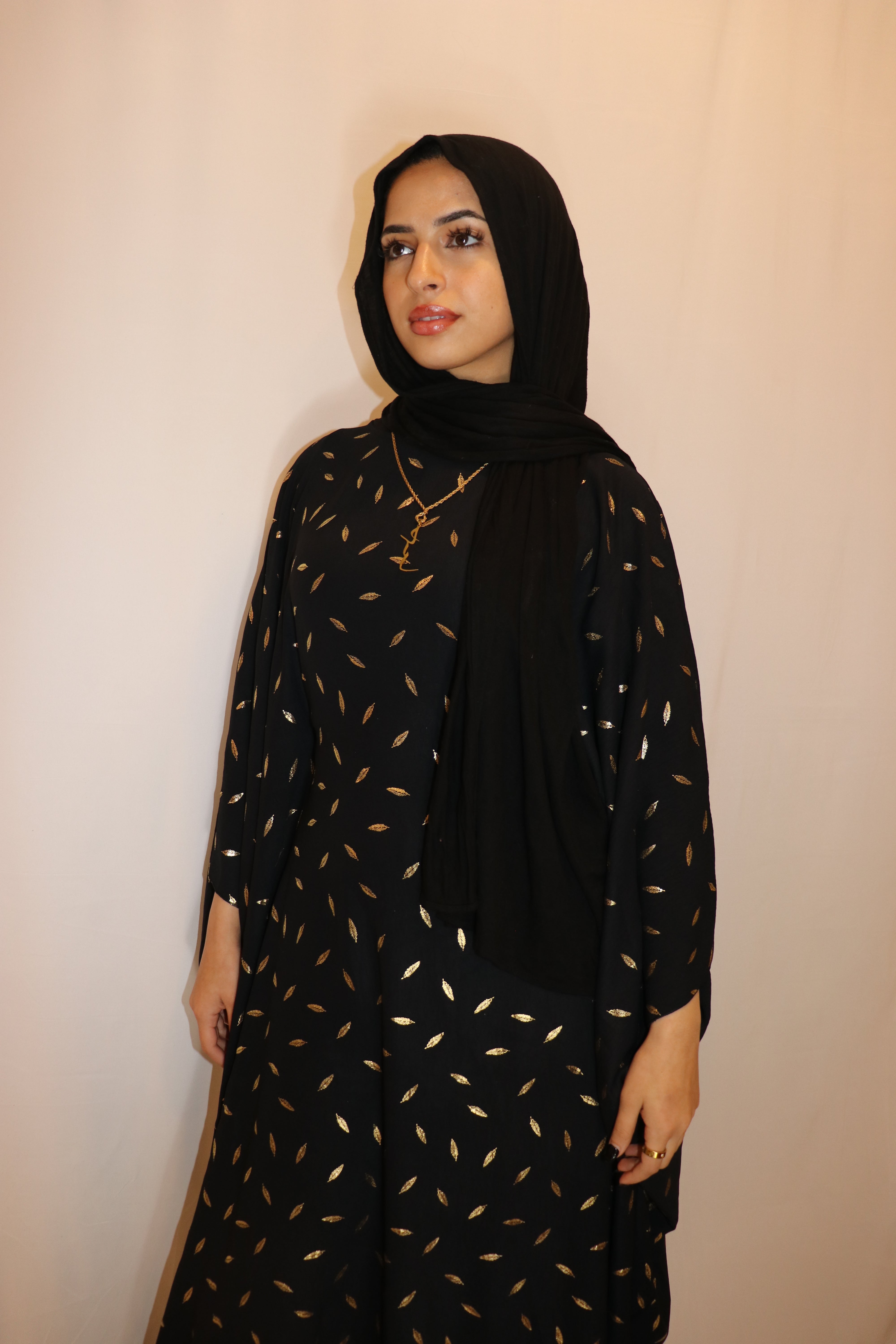 Habiba Gold Accented Abaya