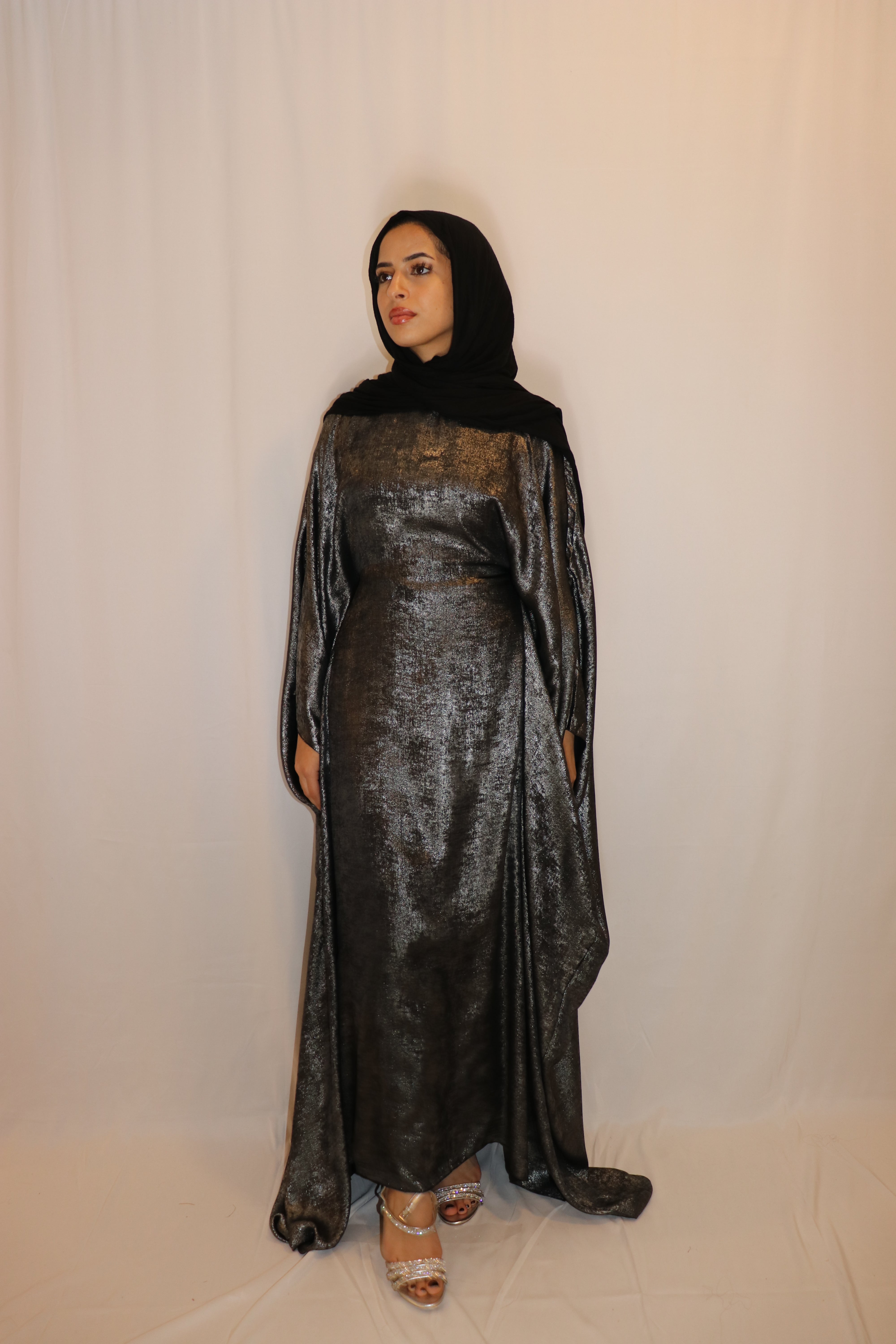 Nora Shimmer Accented Butterfly Abaya