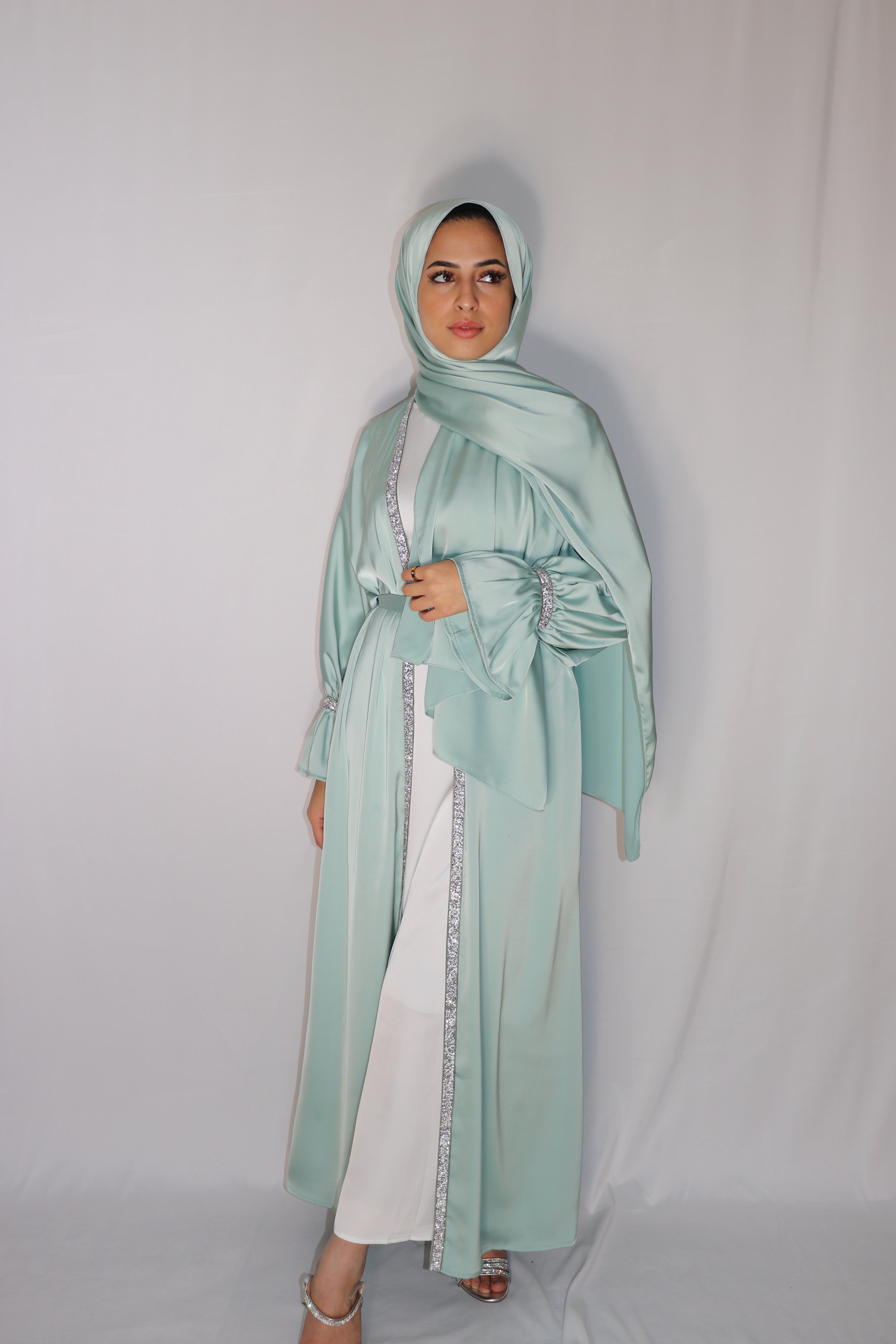 Rania Satin Abaya- Four Piece