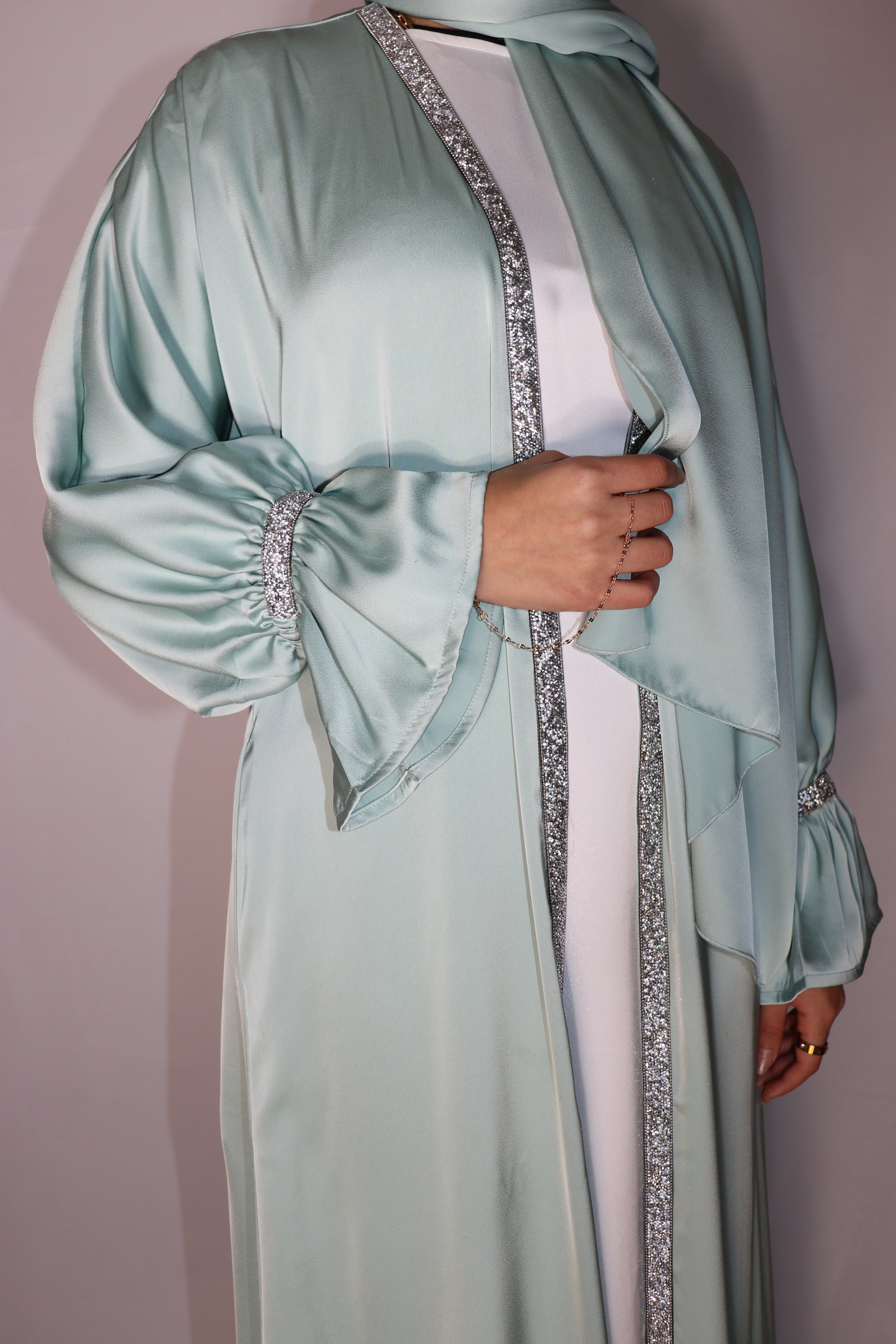 Rania Satin Abaya- Four Piece
