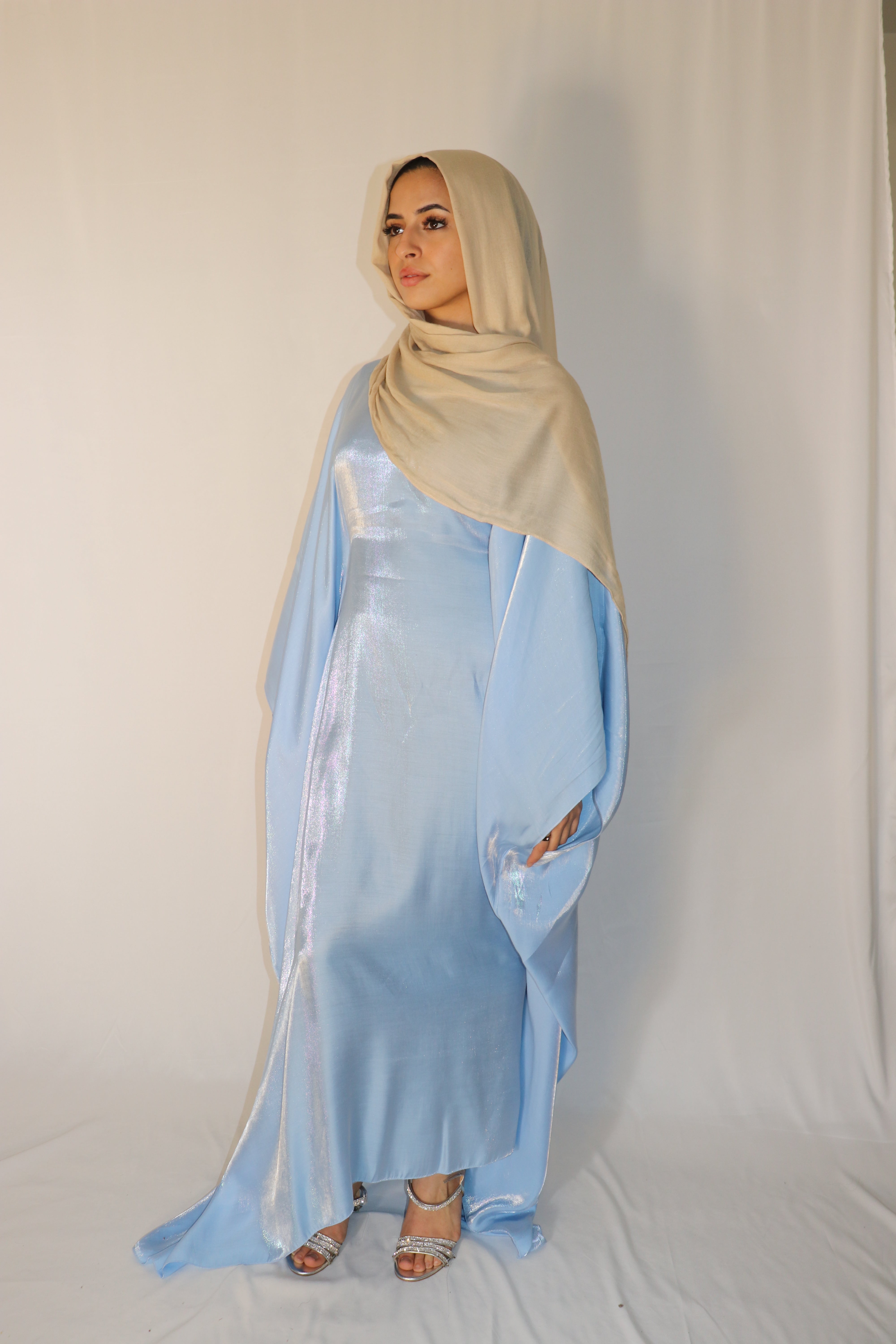 Hana Shimmer Accented Butterfly Abaya